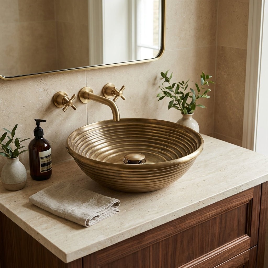 Coppersmith Creations Cast Bronze Sink Round Antique Bronze Finish in