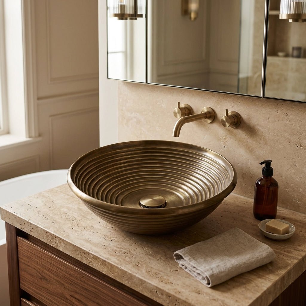 Coppersmith Creations Cast Bronze Sink Round Antique Bronze Finish in