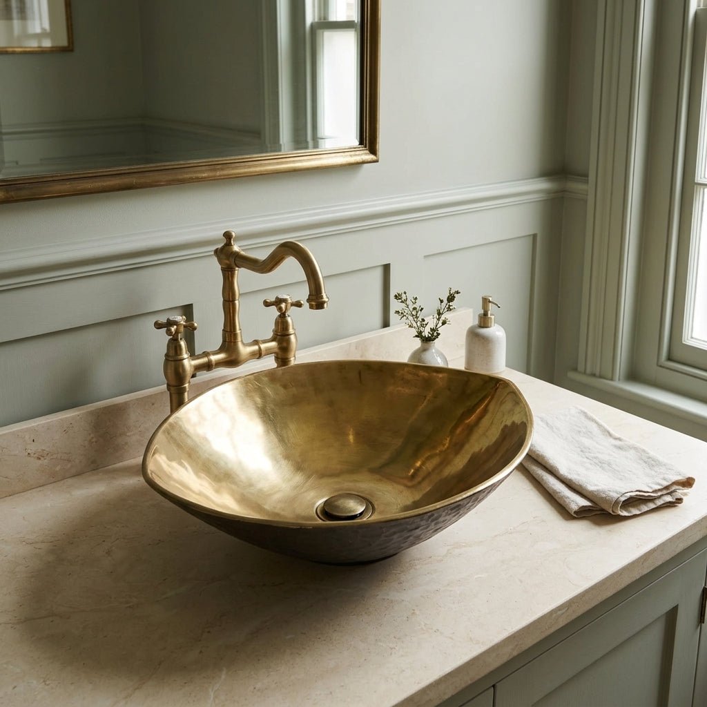 Coppersmith Creations Cast Bronze Sink Yellow Bronze in