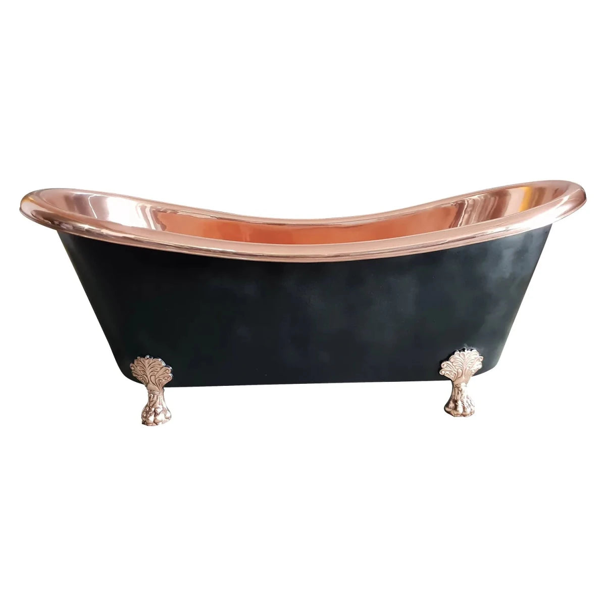 Coppersmith Creations Clawfoot Copper Bathtub Black Outside in Black