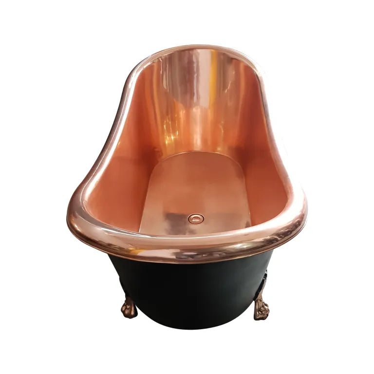 Coppersmith Creations Clawfoot Copper Bathtub Black Outside in Black