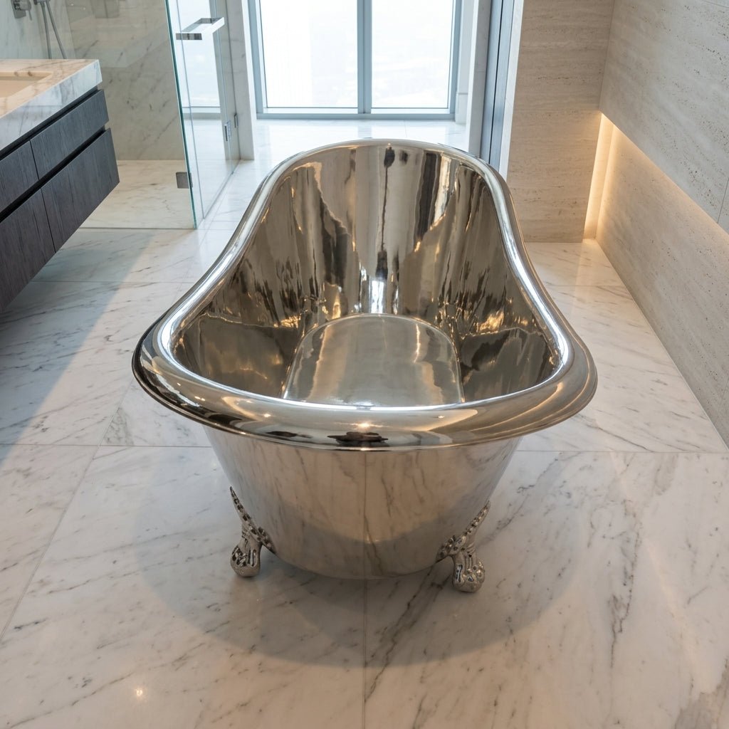 Coppersmith Creations Clawfoot Copper Bathtub Full Nickel Finish in Nickel
