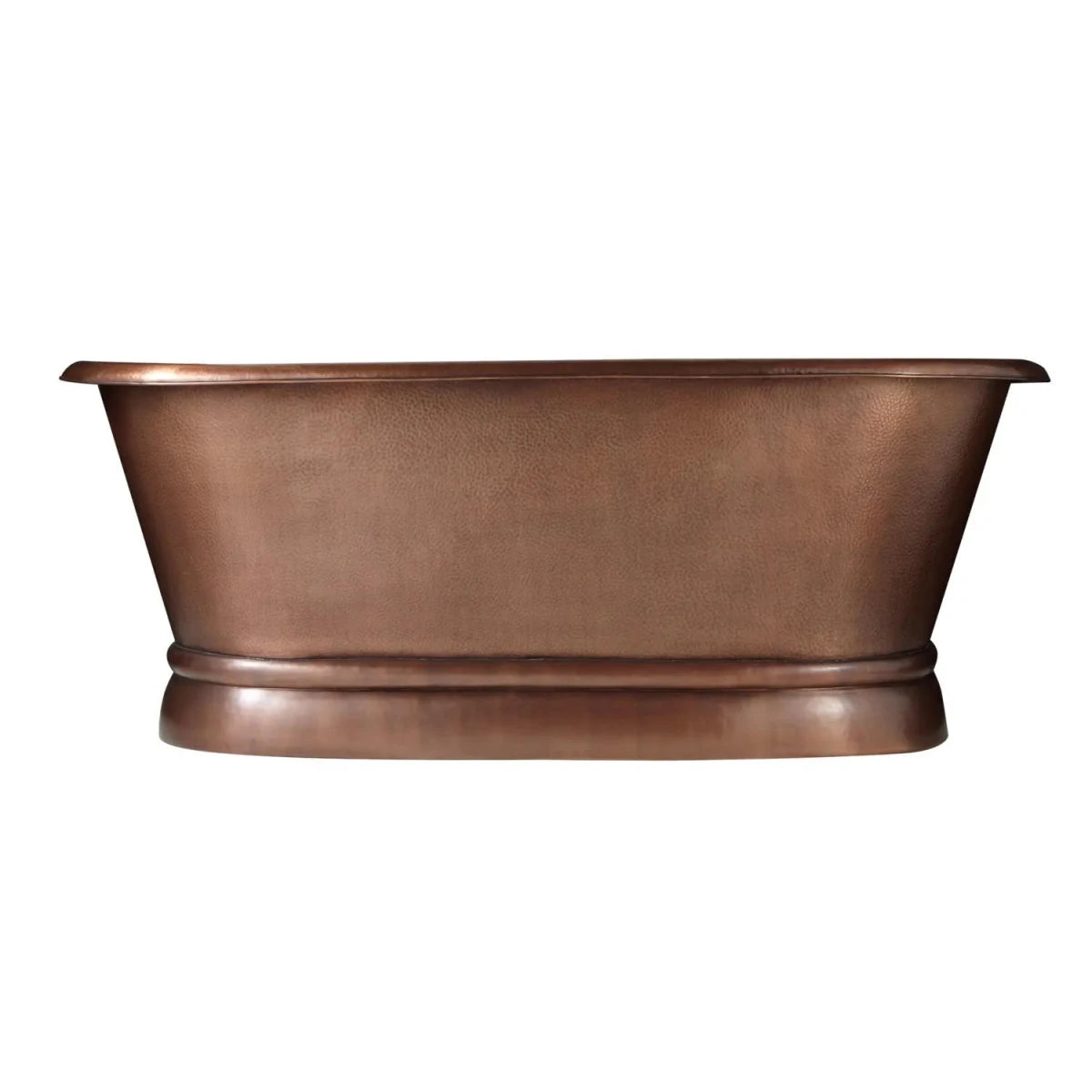 Coppersmith Creations Copper Freestanding Bathtub Antique Finish Hammered Pedestal in Antique Copper