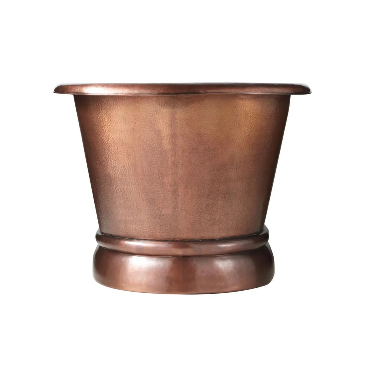 Coppersmith Creations Copper Freestanding Bathtub Antique Finish Hammered Pedestal in Antique Copper