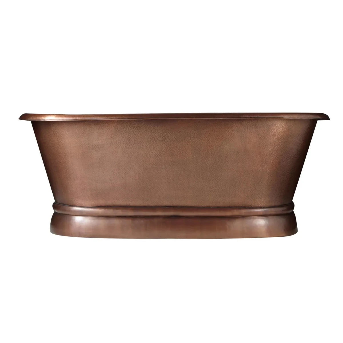 Coppersmith Creations Copper Freestanding Bathtub Antique Finish Hammered Pedestal in Antique Copper