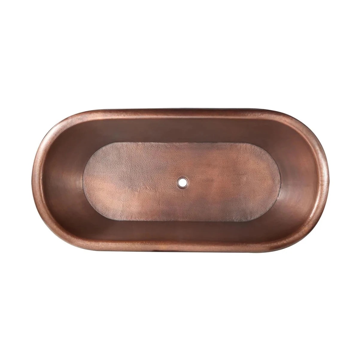 Coppersmith Creations Copper Freestanding Bathtub Antique Finish Hammered Pedestal in Antique Copper