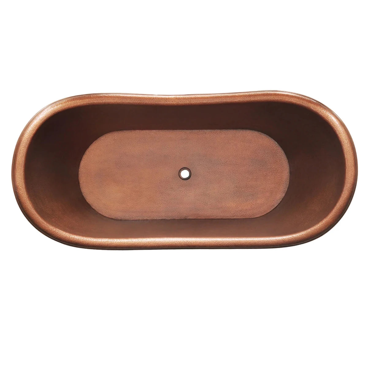 Coppersmith Creations Copper Freestanding Bathtub Antique Finish Hammered Ribbed Base in Antique Copper