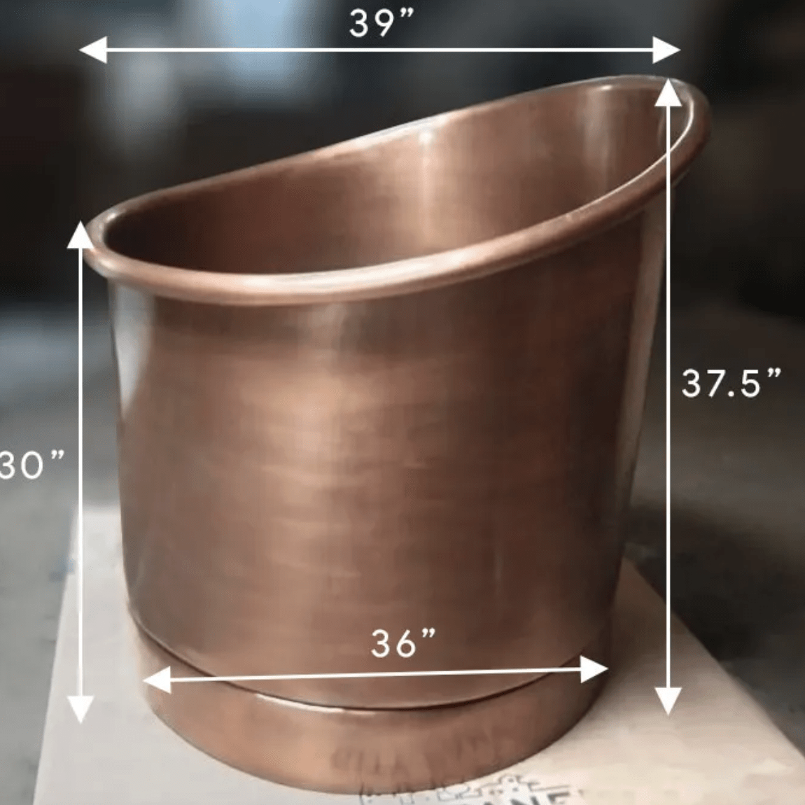 Coppersmith Creations Copper is a Freestanding Bathtub with size in 37.5" height / 39" diameter