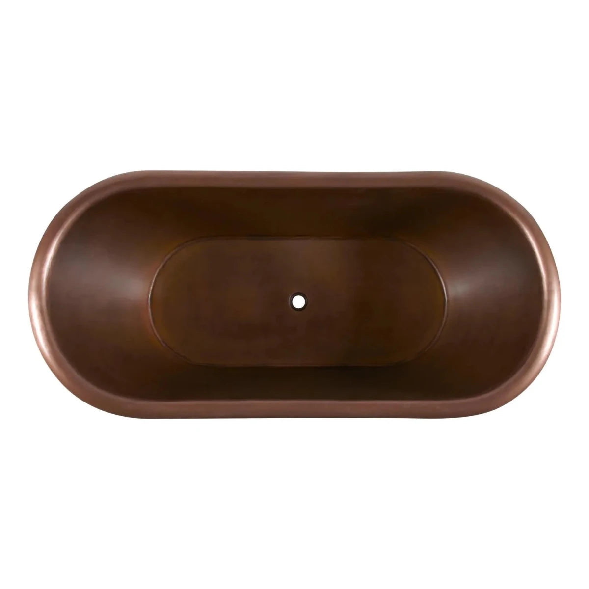 Coppersmith Creations Copper Freestanding Bathtub Antique Style Double Slipper 72 inches in Dark Antique Copper