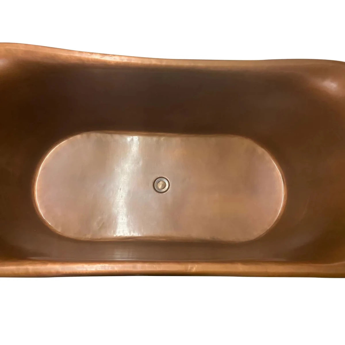 Coppersmith Creations Copper Freestanding Bathtub Antique Turquoise Patina Straight Base Beaded Base in Turquoise Patina