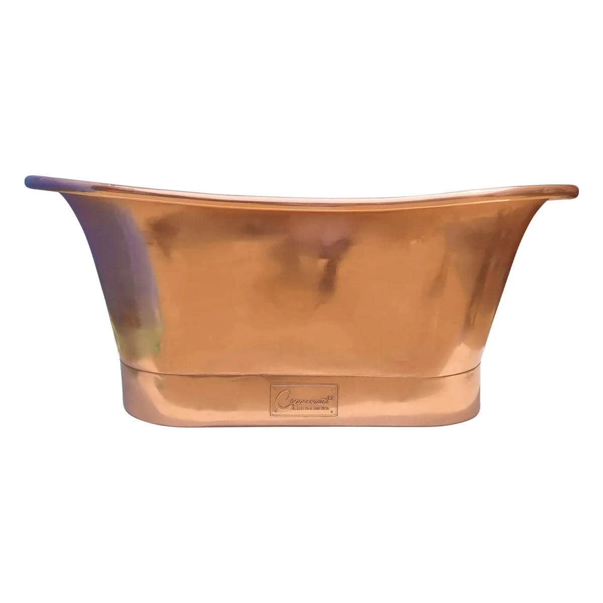 Coppersmith Creations Copper Freestanding Bathtub Polished Copper Finish Straight Base in Polished Copper