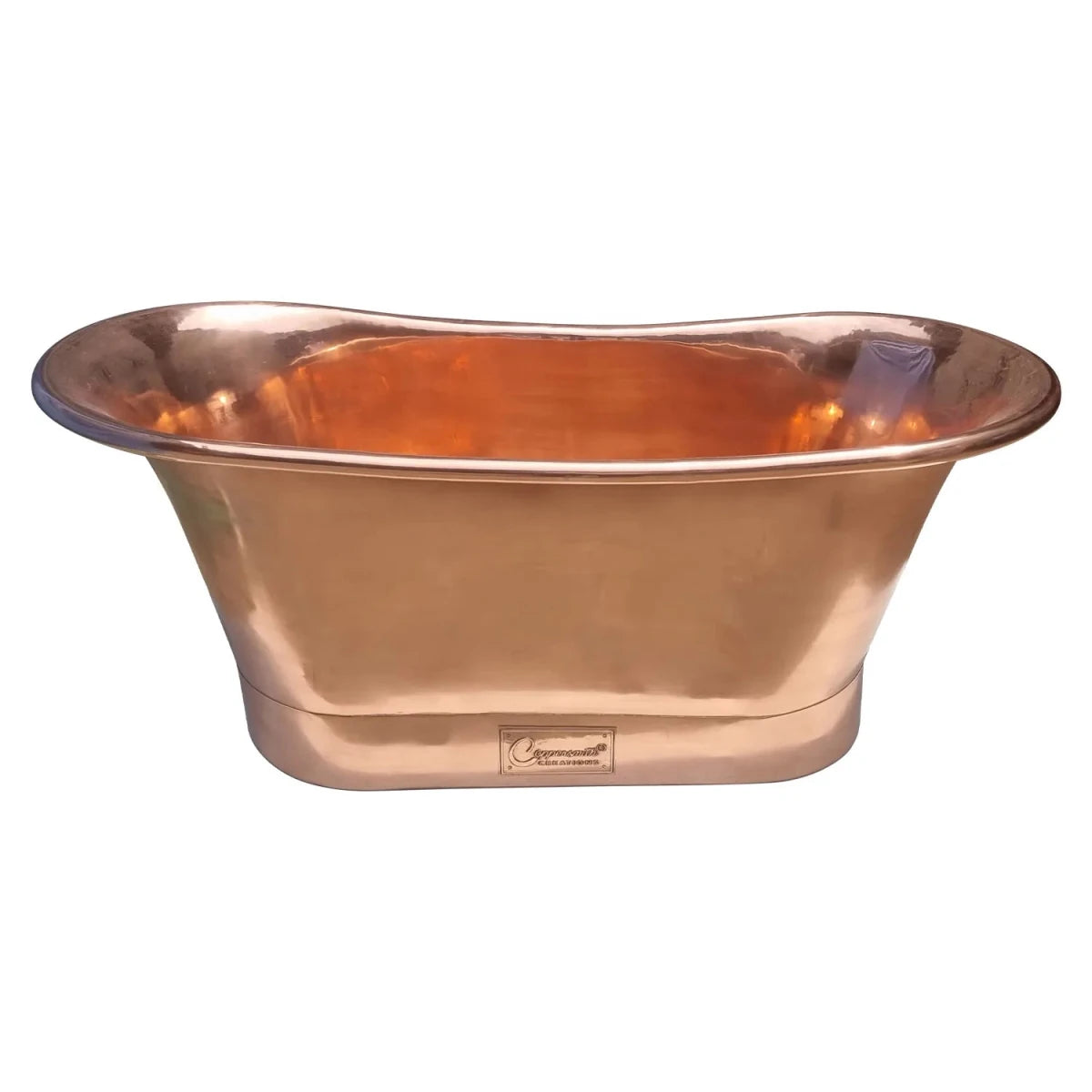Coppersmith Creations Copper Freestanding Bathtub Polished Copper Finish Straight Base in Polished Copper