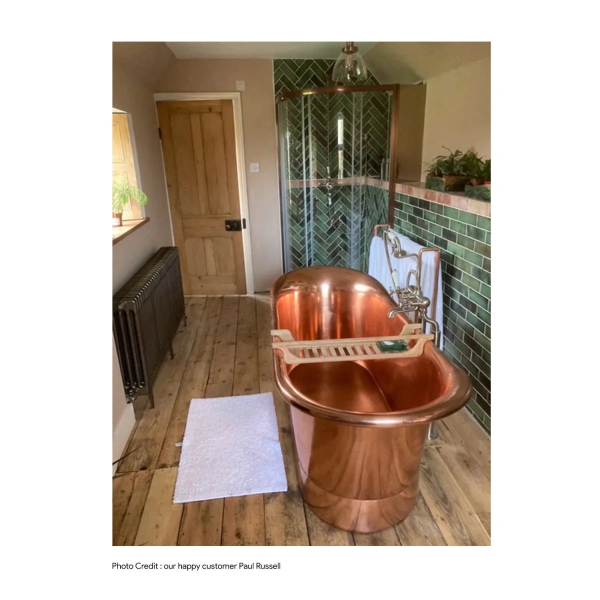 Coppersmith Creations Copper Freestanding Bathtub Polished Copper Finish Straight Base in Polished Copper