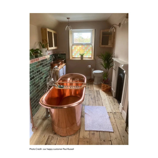 Coppersmith Creations Copper Freestanding Bathtub Polished Copper Finish Straight Base in Polished Copper