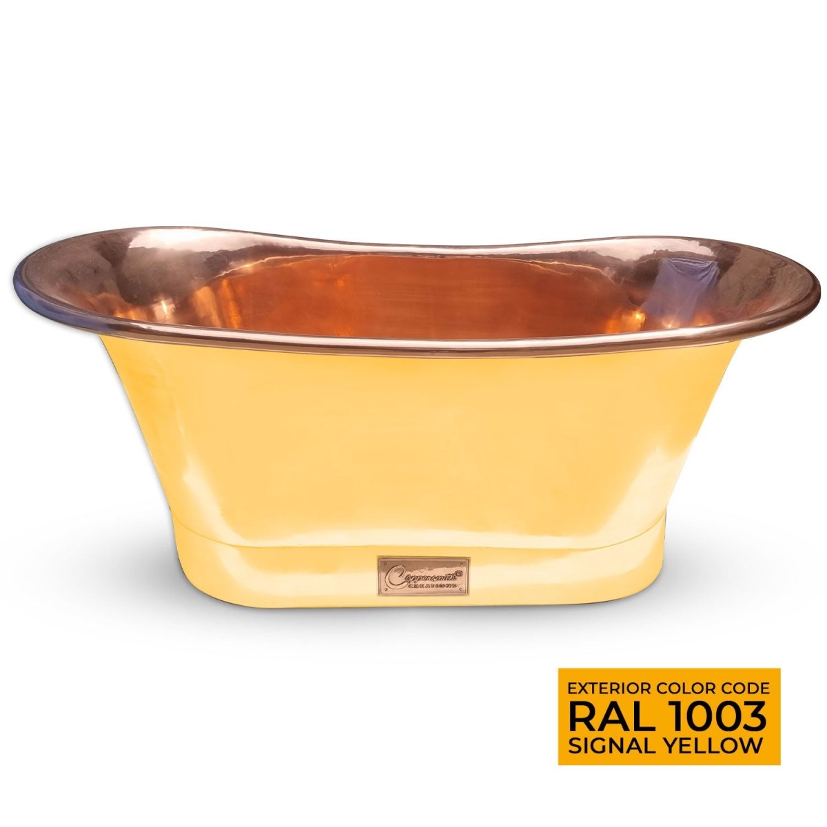 Coppersmith Creations Copper Freestanding Bathtub Straight Base Choice of Colour in Hand Waxed