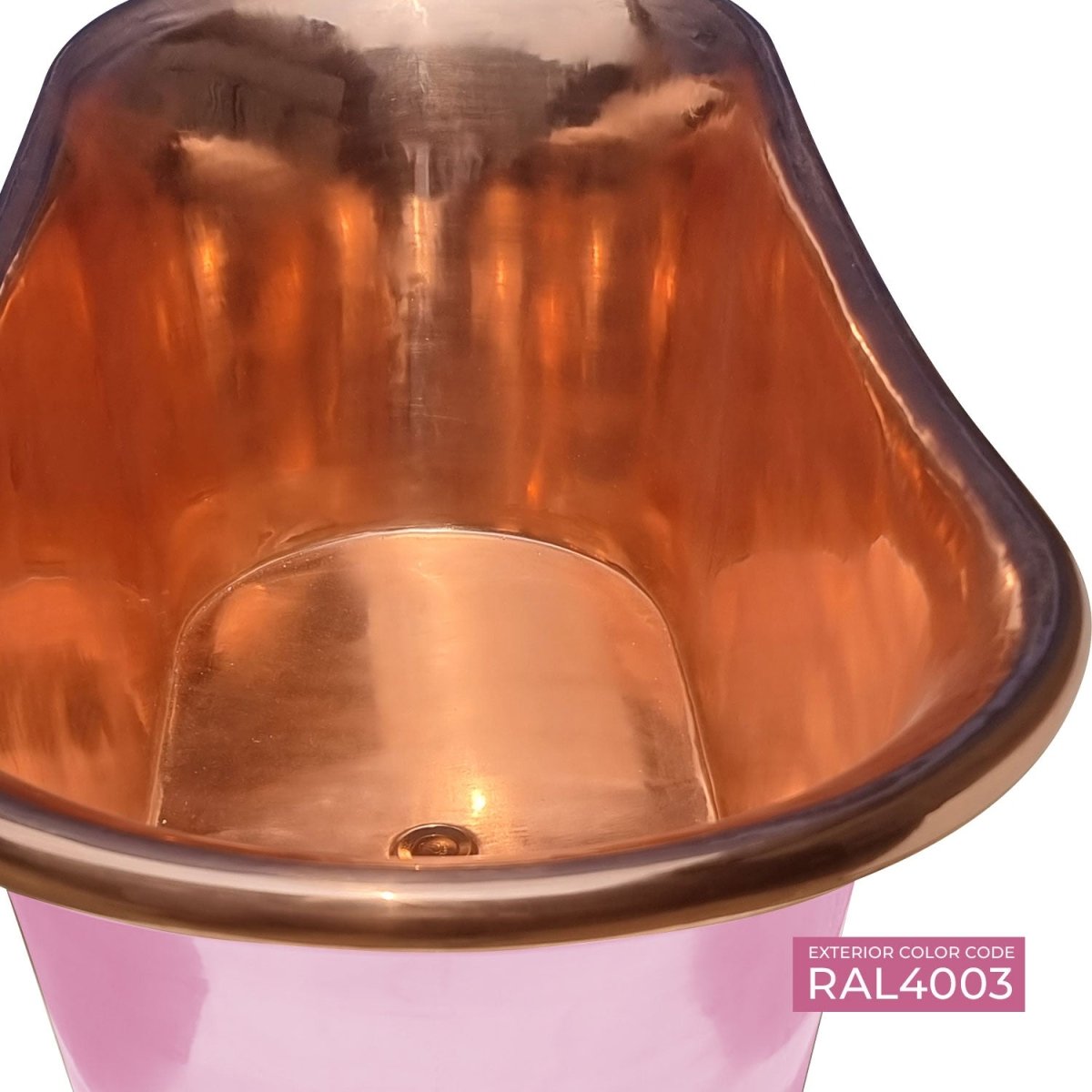 Coppersmith Creations Copper Freestanding Bathtub Straight Base Choice of Colour in Lacquered