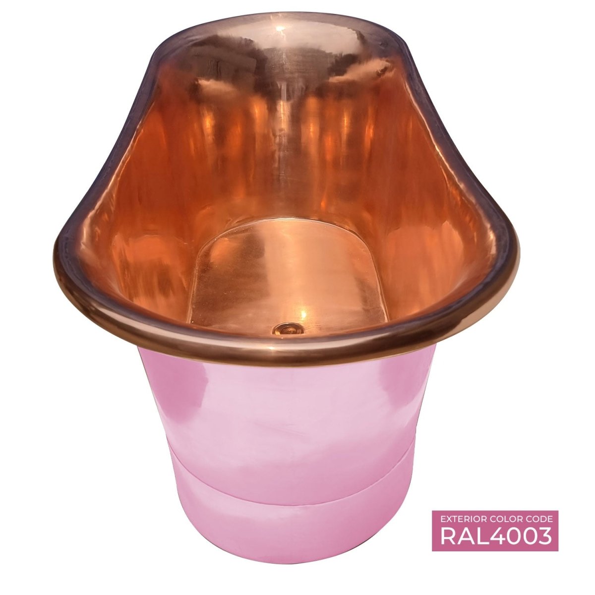 Coppersmith Creations Copper Freestanding Bathtub Straight Base Choice of Colour in Lacquered