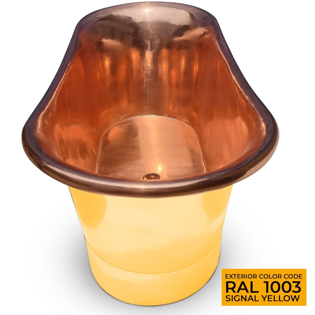 Coppersmith Creations Copper Freestanding Bathtub Straight Base Choice of Colour in Lacquered