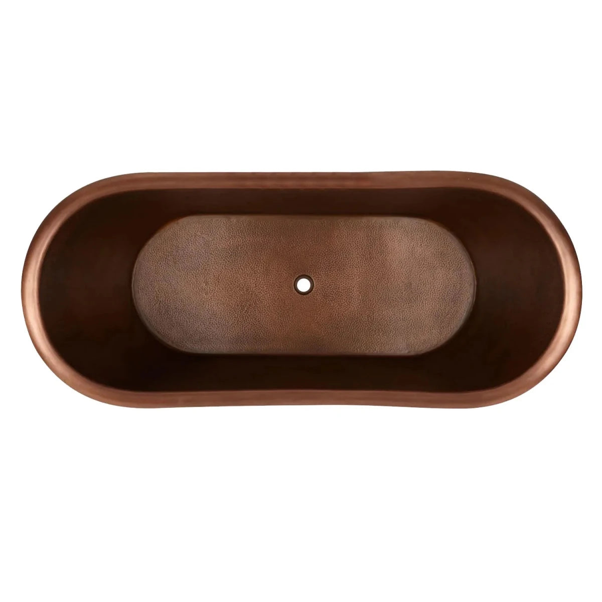 Coppersmith Creations Copper Freestanding Clawfoot Bathtub Turquoise Patina Exterior Antique Copper Interior in Turquoise