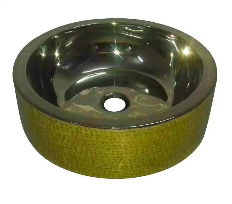 Coppersmith Creations Double Wall Brass Sink Lustrous Nickel Finish Inside in