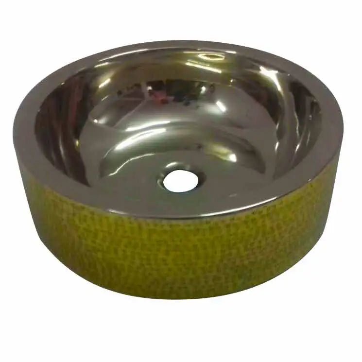Coppersmith Creations Double Wall Brass Sink Lustrous Nickel Finish Inside in