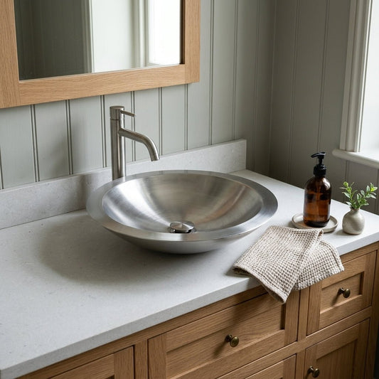 Coppersmith Creations Double Wall Shallow Steel Sink in
