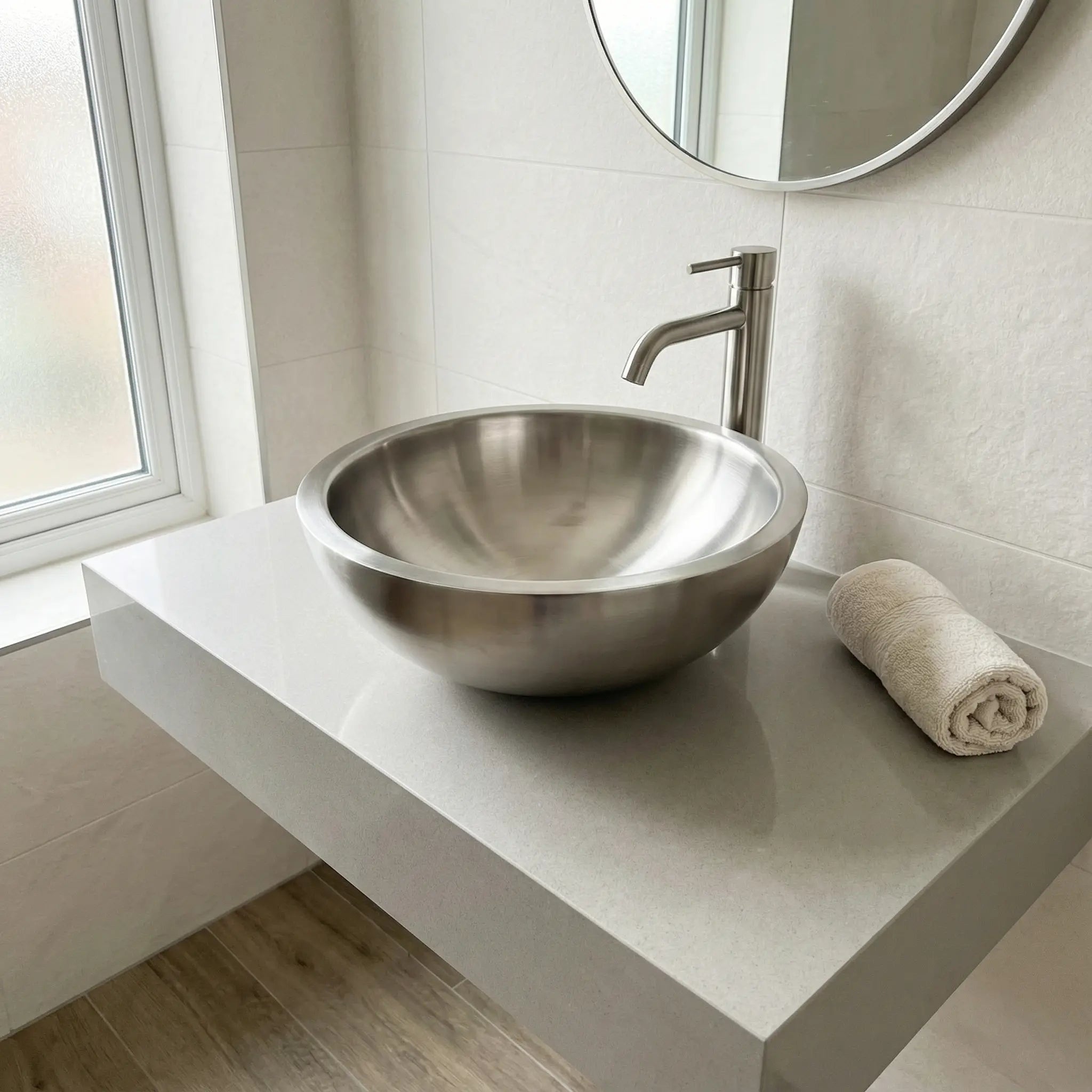Coppersmith Creations Double Wall Steel Sink in Shiny Finish
