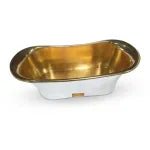 Coppersmith Creations Freestanding Brass Bathtub with Polished Smooth Brass Inside & Matte White Outside in White