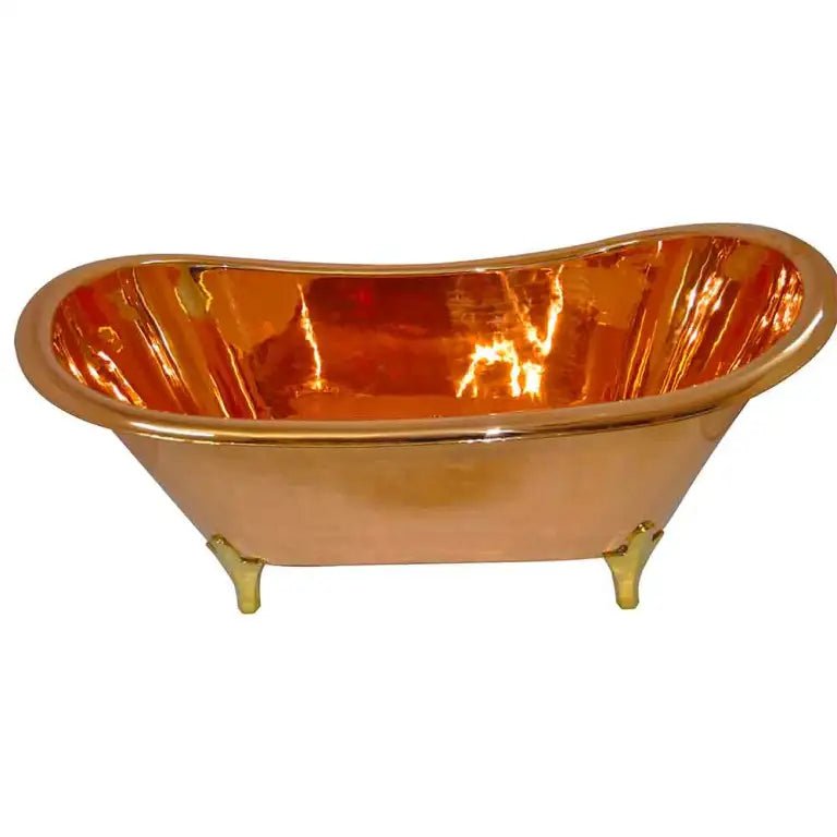 Coppersmith Creations Full Copper Finish Brass Legs Bathtub in Copper