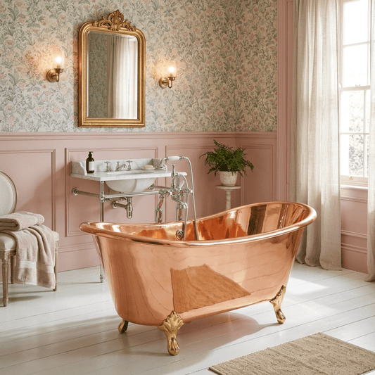 Coppersmith Creations Full Copper Finish Brass Legs Bathtub in Copper