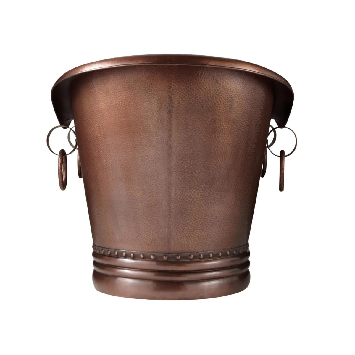 Coppersmith Creations Hammered Antique Copper Tub with Ring Handles in Antique Copper