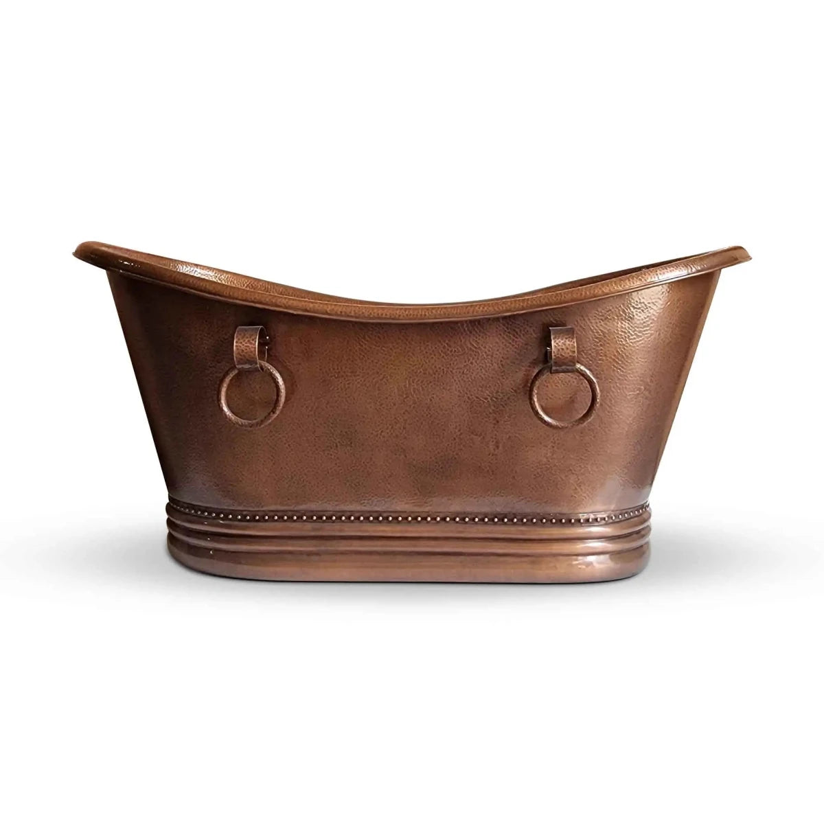 Coppersmith Creations Hammered Antique Copper Tub with Ring Handles in Antique Copper