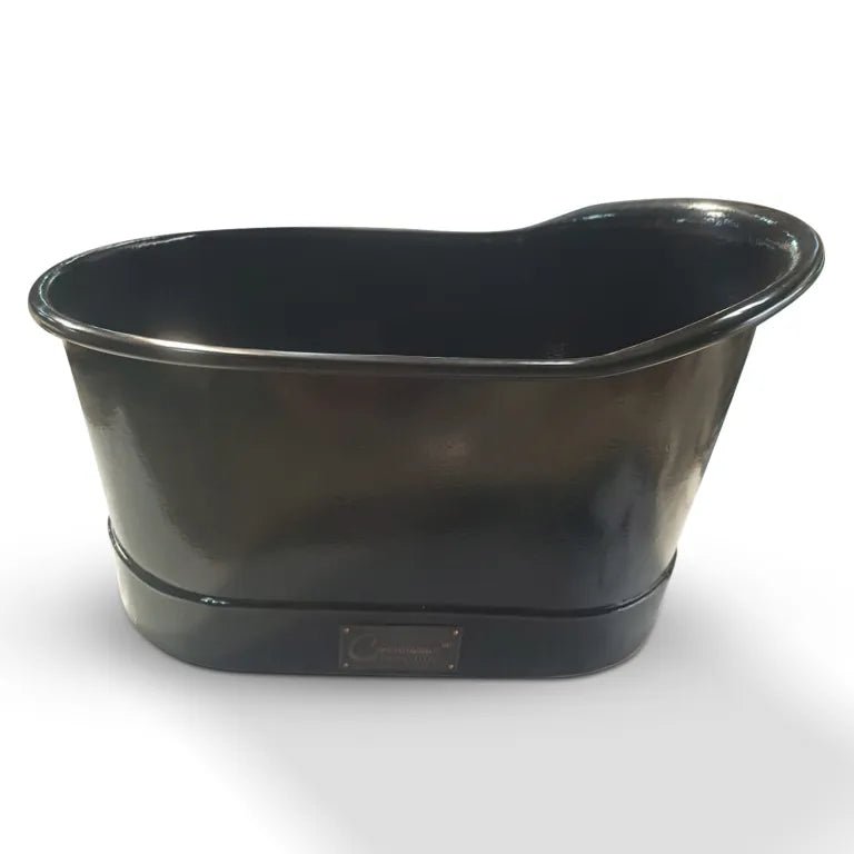 Coppersmith Creations Hammered Copper Bathtub Black Interior & Exterior Finish in Black