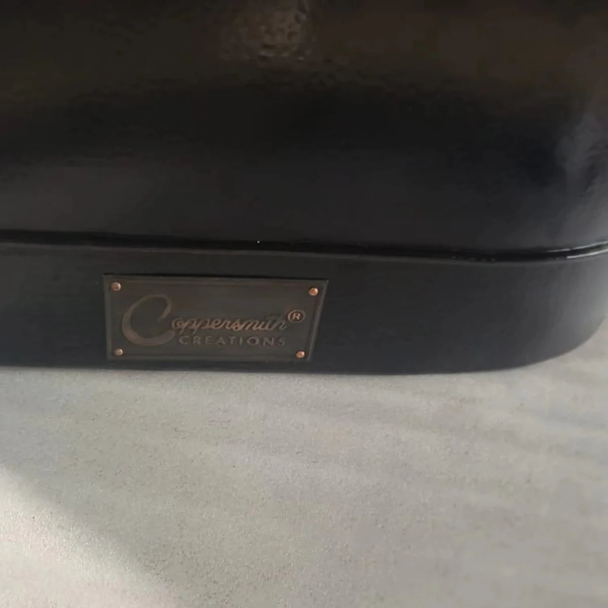 Coppersmith Creations Hammered Copper Bathtub Black Interior & Exterior Finish in Black