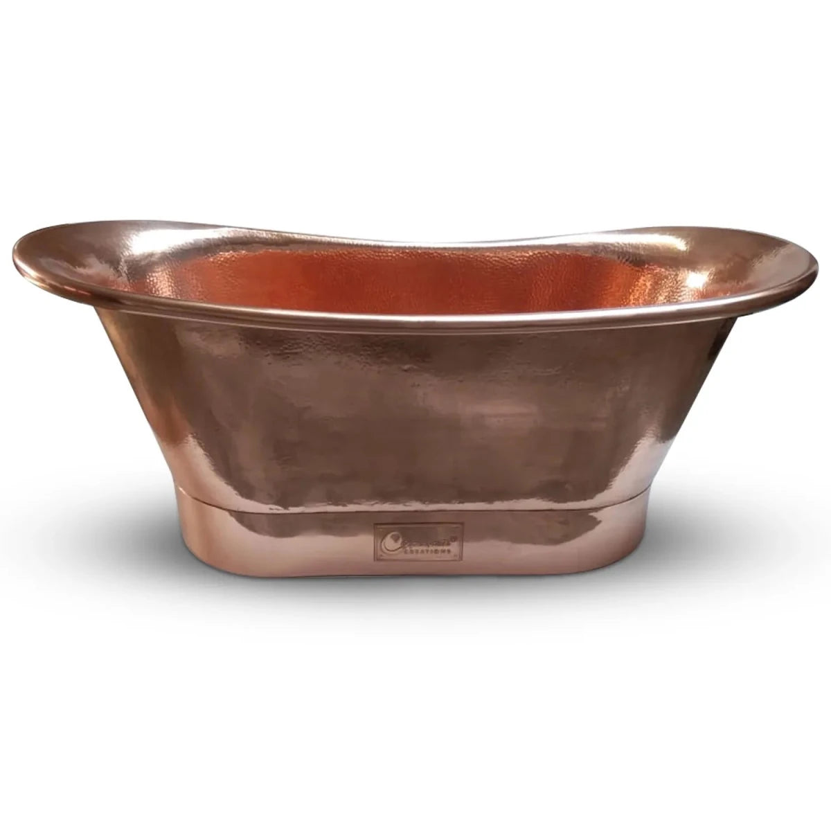 Coppersmith Creations Hammered Copper Freestanding Bathtub Straight Base in Hammered Copper
