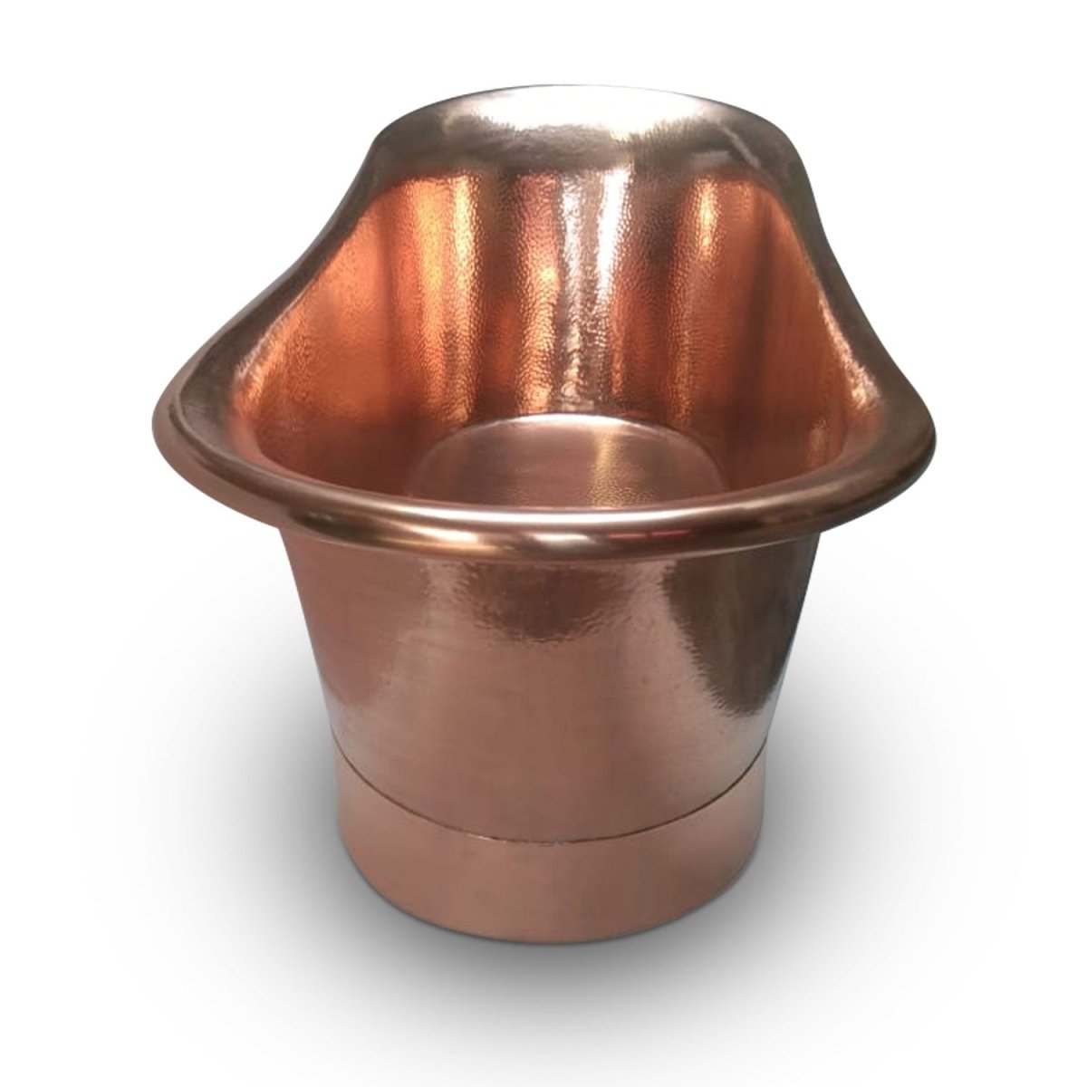 Coppersmith Creations Hammered Copper Freestanding Bathtub Straight Base in Hammered Copper