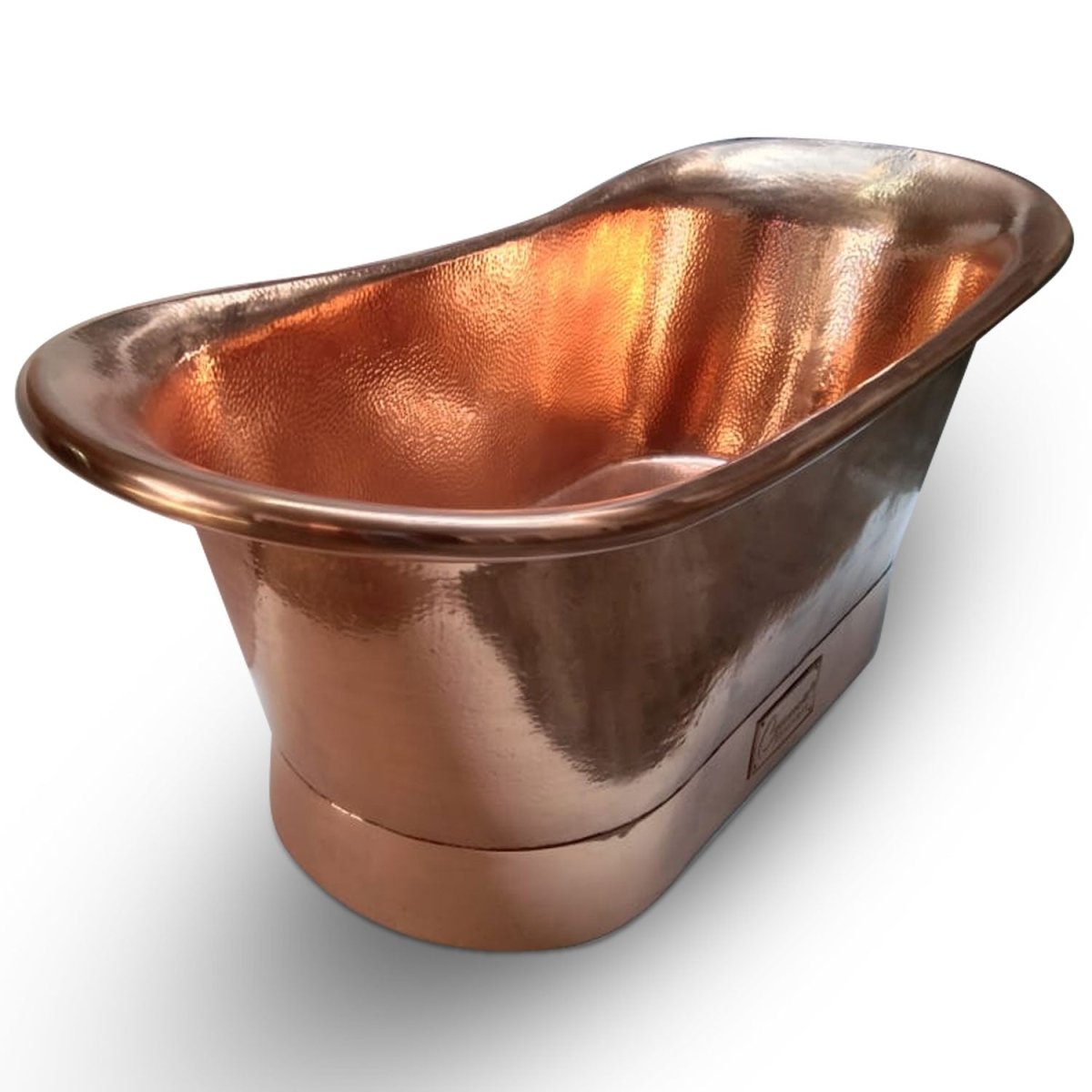 Coppersmith Creations Hammered Copper Freestanding Bathtub Straight Base in Hammered Copper