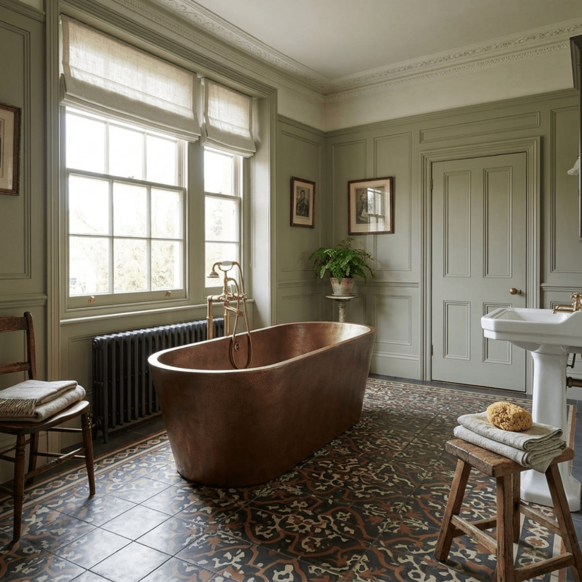 Coppersmith Creations Hammered Double Wall Copper Bathtub in Hammered Copper