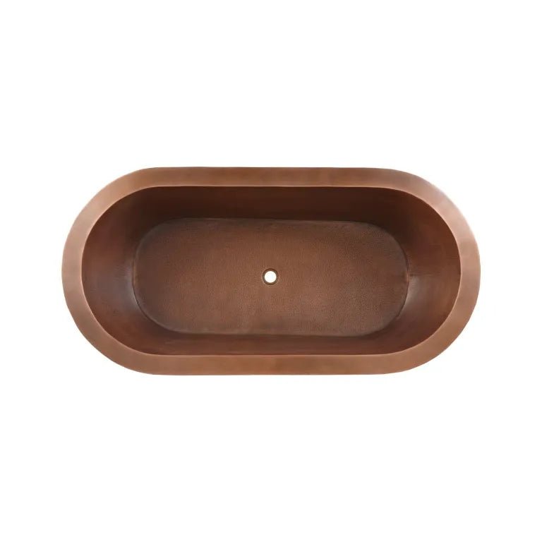 Coppersmith Creations Hammered Double Wall Copper Bathtub in Hammered Copper
