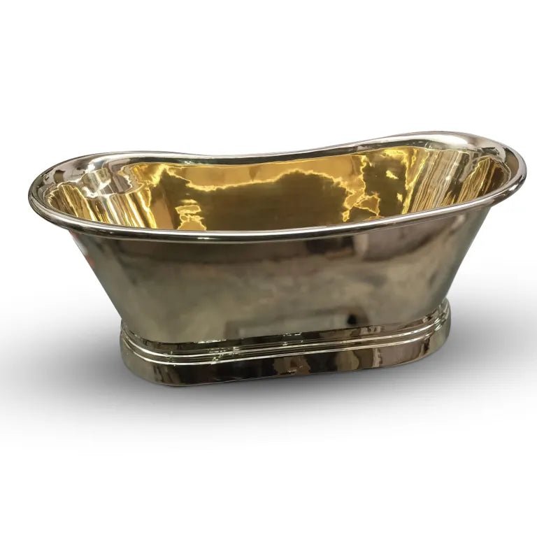 Coppersmith Creations Rolled Pipe Top Full Polished Brass Bathtub in Brass