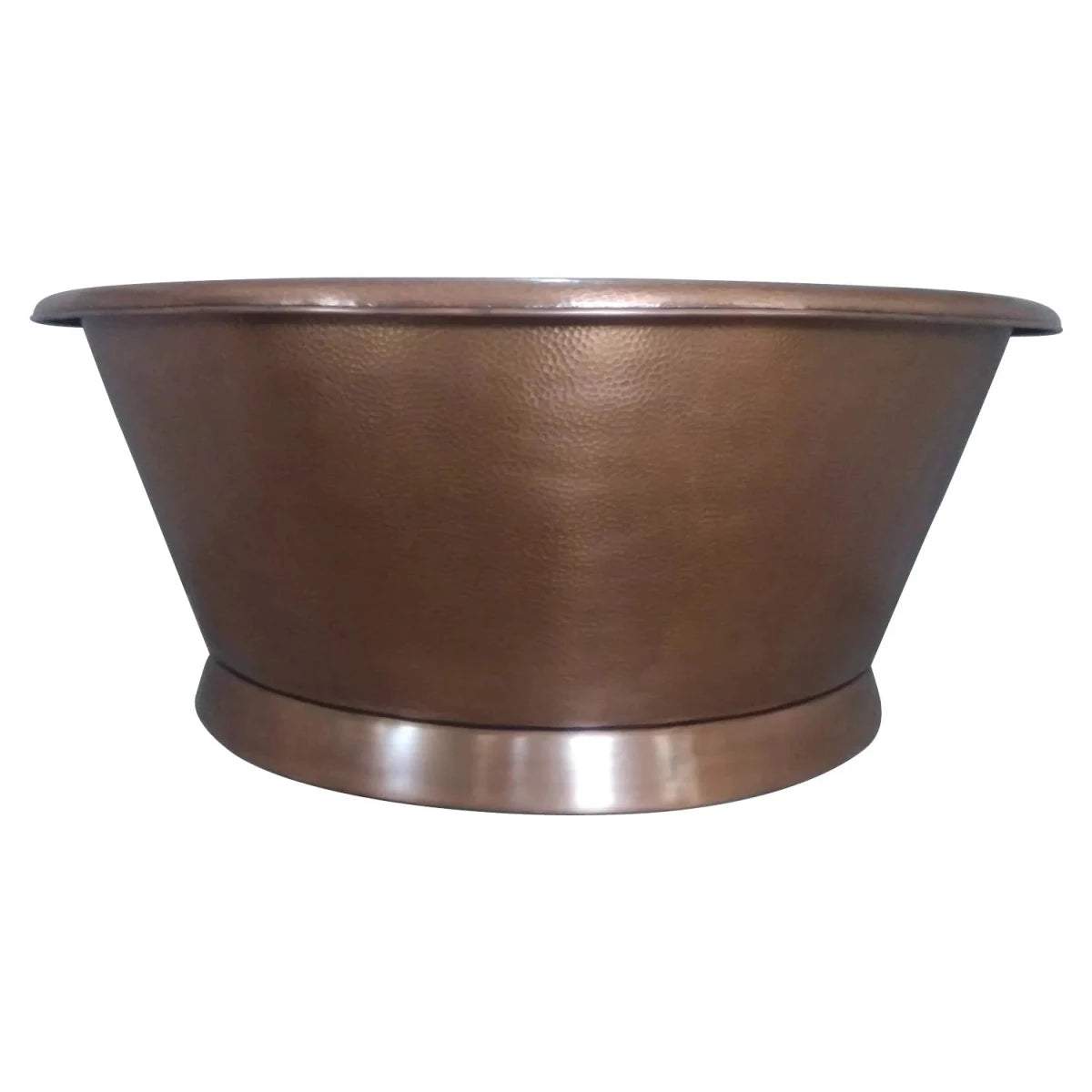 Coppersmith Creations Round Copper Tub Hammered Antique in Antique Copper