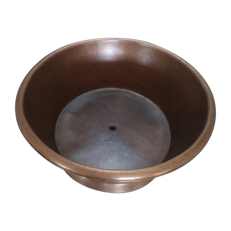 Coppersmith Creations Round Copper Tub Hammered Antique in Antique Copper