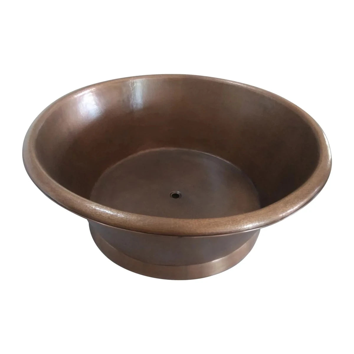 Coppersmith Creations Round Copper Tub Hammered Antique in Antique Copper