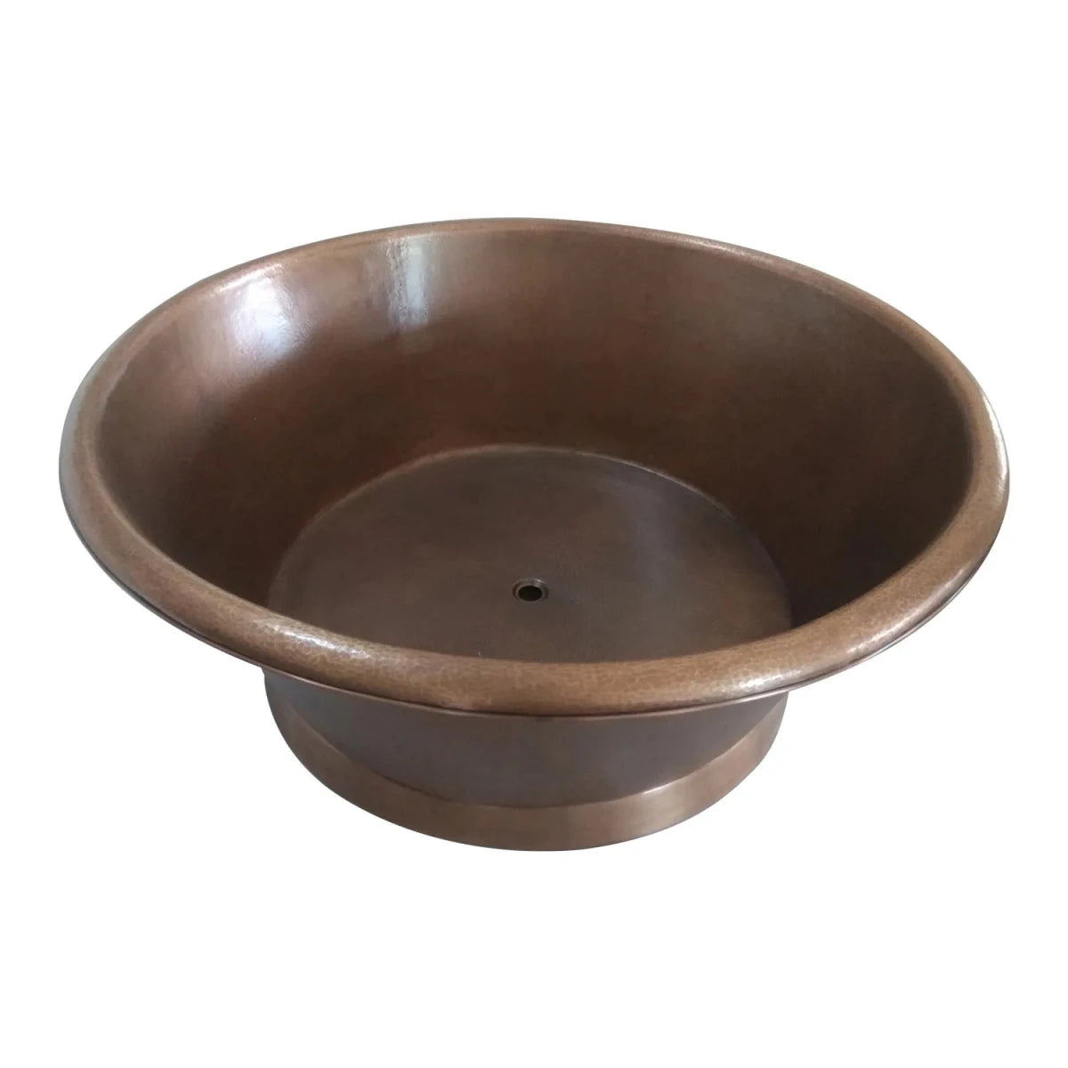 Coppersmith Creations Round Copper Tub Hammered Antique in Antique Copper