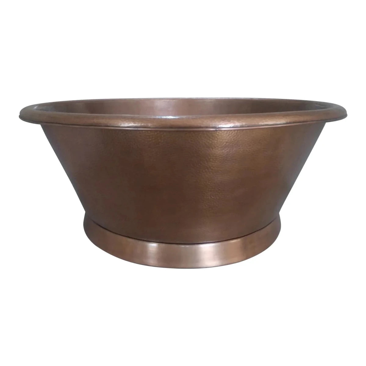 Coppersmith Creations Round Copper Tub Hammered Antique in Antique Copper