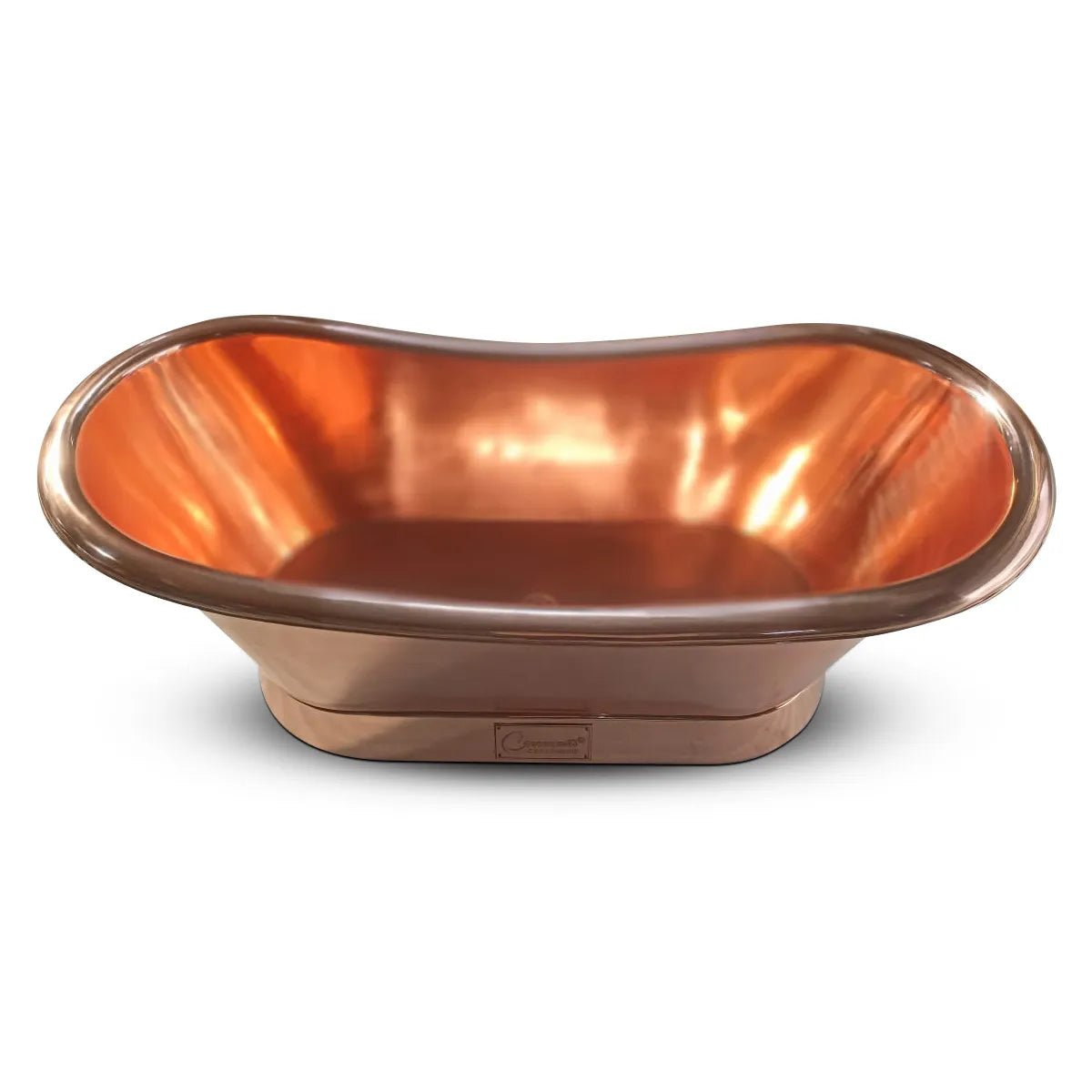 Coppersmith Creations Slanting Base Copper Bathtub Full Shining Copper Finish in Copper