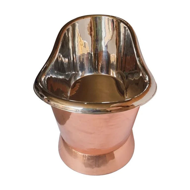 Coppersmith Creations Slanting Base Copper Bathtub Nickel Inside Copper Outside in Copper
