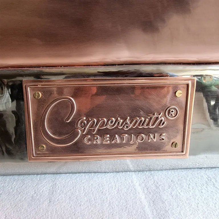 Coppersmith Creations Slanting Base Copper Bathtub Nickel Inside & on Base Copper Outside in Copper