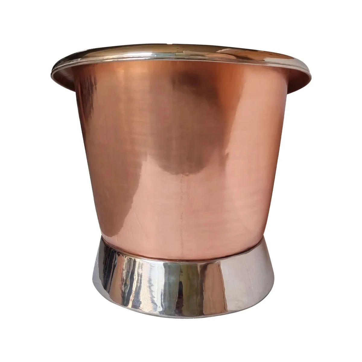 Coppersmith Creations Slanting Base Copper Bathtub Nickel Inside & on Base Copper Outside in Copper