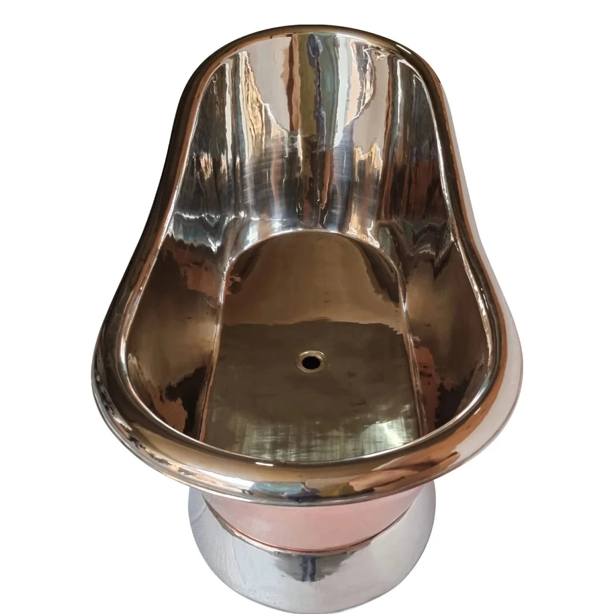 Coppersmith Creations Slanting Base Copper Bathtub Nickel Inside & on Base Copper Outside in Copper
